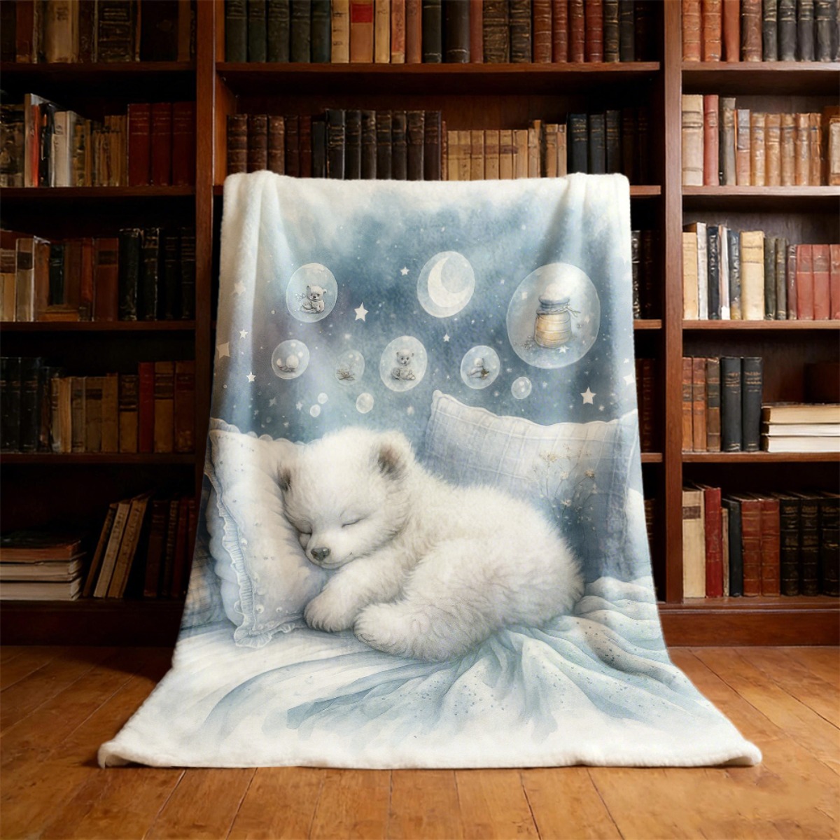 Baby Nursery Bedding - Cozy Polar Bear Nursery Throw Blanket