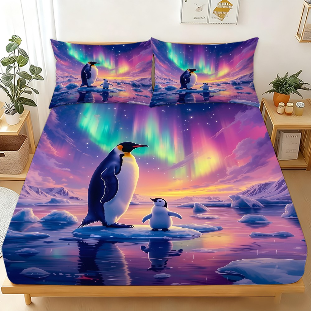 Baby Nursery Bedding - Aurora Penguin Bedding Set Three-Piece Set