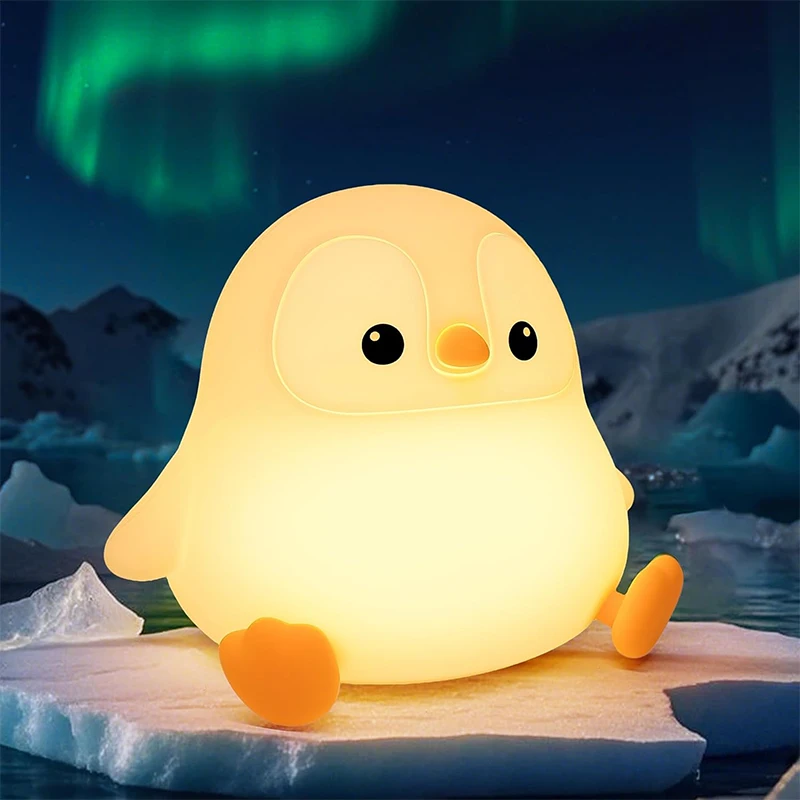 Baby Nursery Table Lamp - NEW Cute Penguin Night Light Silicone