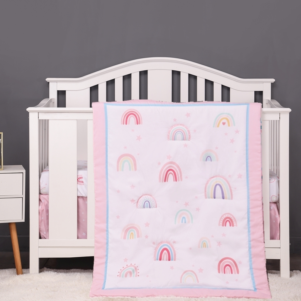 Baby Nursery Bedding - 3Pcs Rainbow Baby Infant Crib Kids