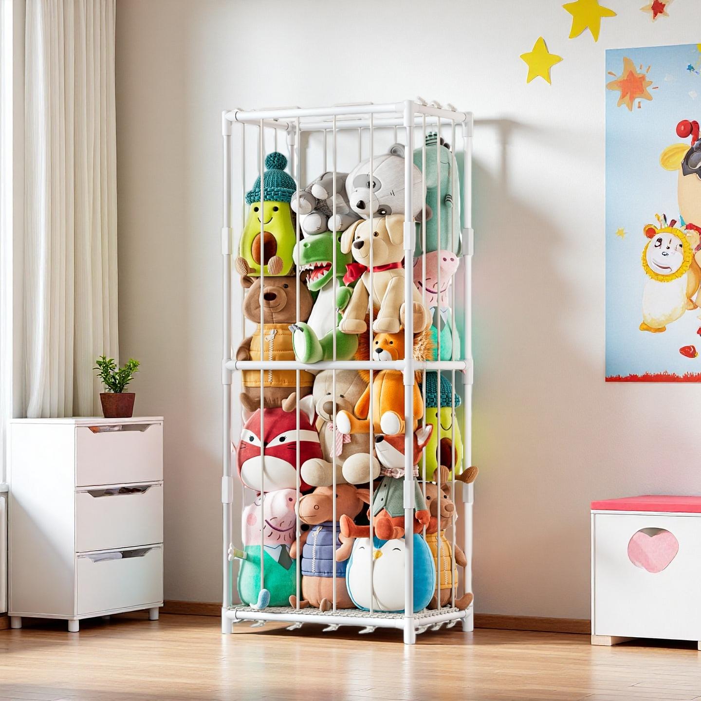 Baby Nursery Usa - Vertical Stuffed Animal Storage Organizer Zoo