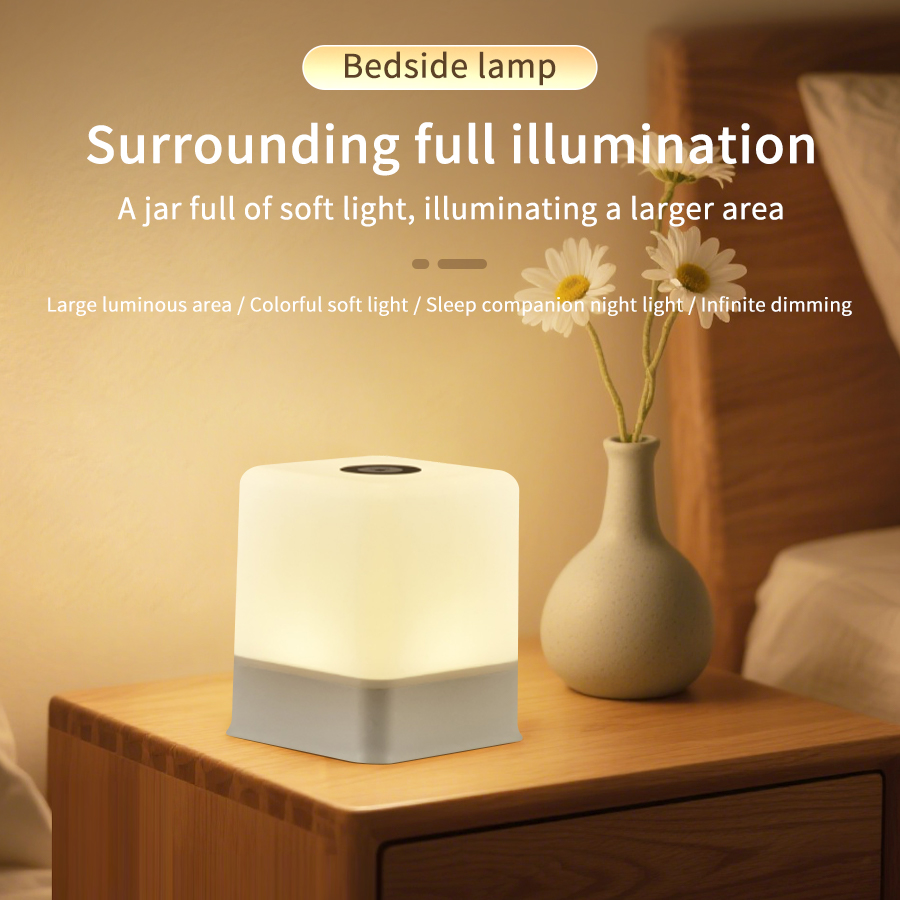 Baby Nursery Table Lamp - LED Touch Night Light Rechargeable Bedside