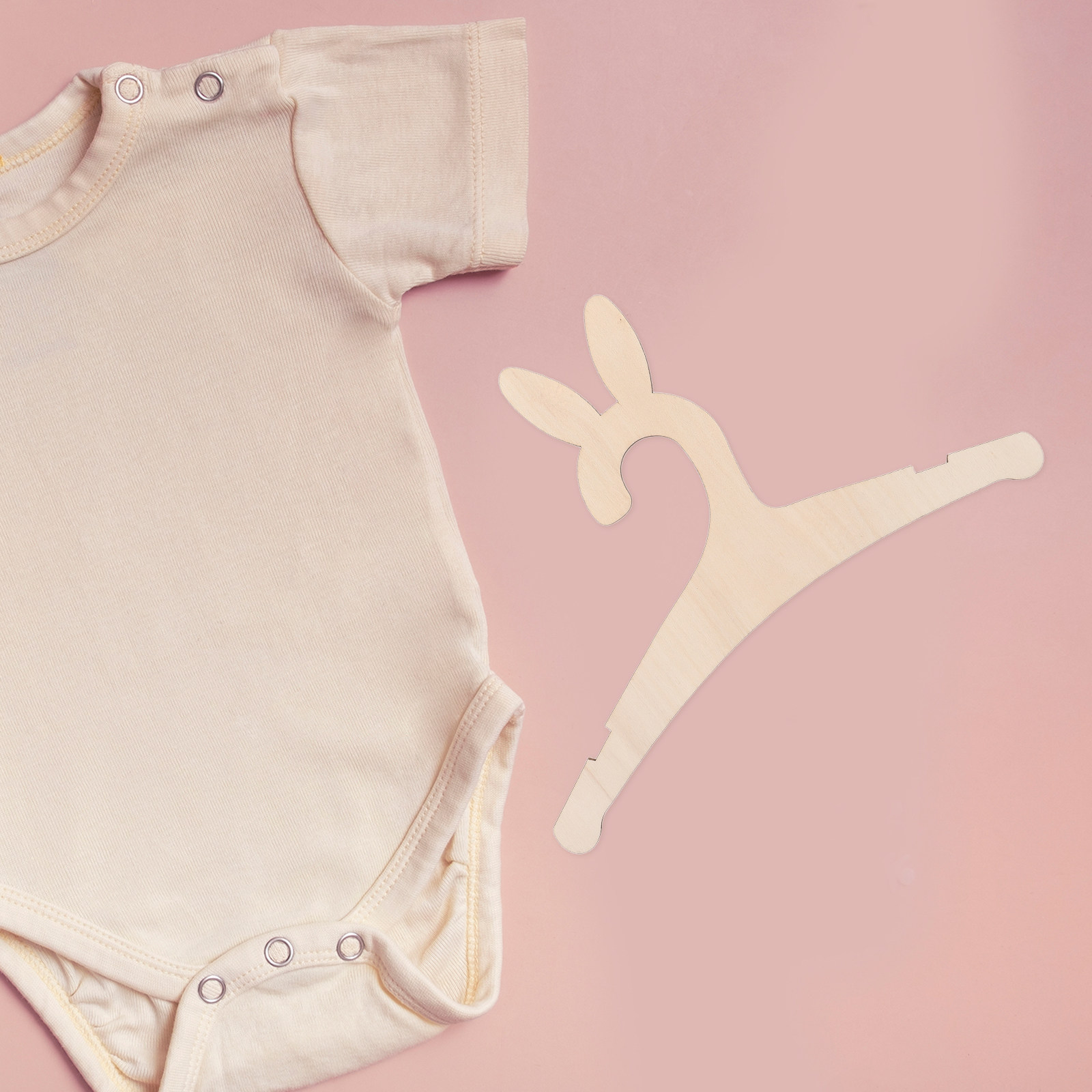 Baby Nursery Usa - 5Pcs DIY Wooden Baby Clothes Hangers