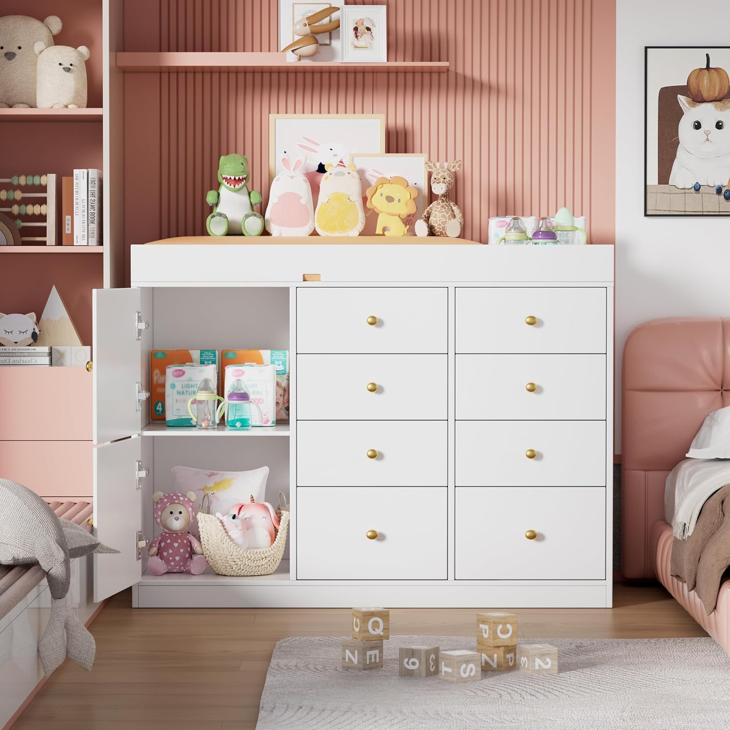 Changing Table Dresser, Baby C - Baby Nursery Dresser Changing Table ulasan dan harga