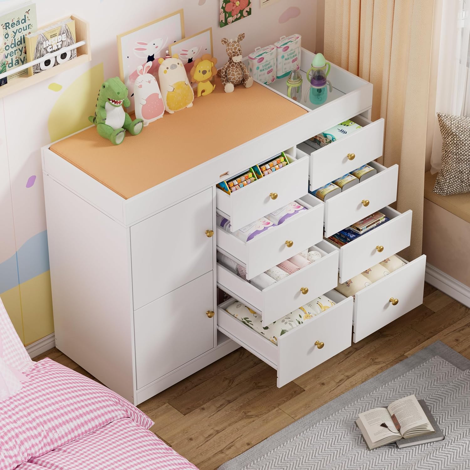 Changing Table Dresser, Baby C - Baby Nursery Dresser Changing Table ulasan dan harga