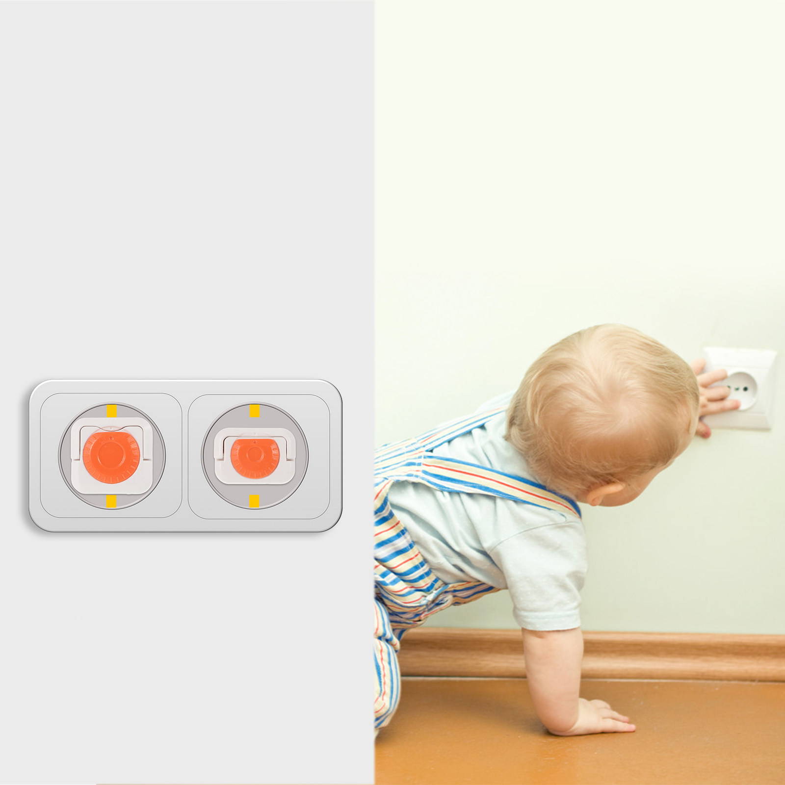 24Pcs Universal Fit Orange ABS - Outlet Cover Childproof ulasan dan harga