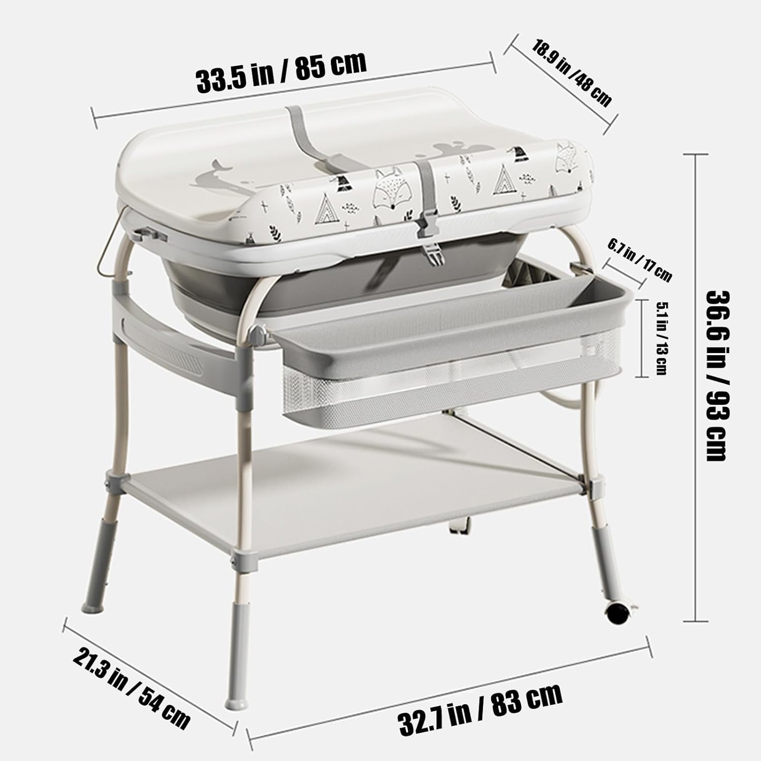 2 in 1 Baby Changing Table wit - Baby Nursery Dresser Changing Table ulasan dan harga