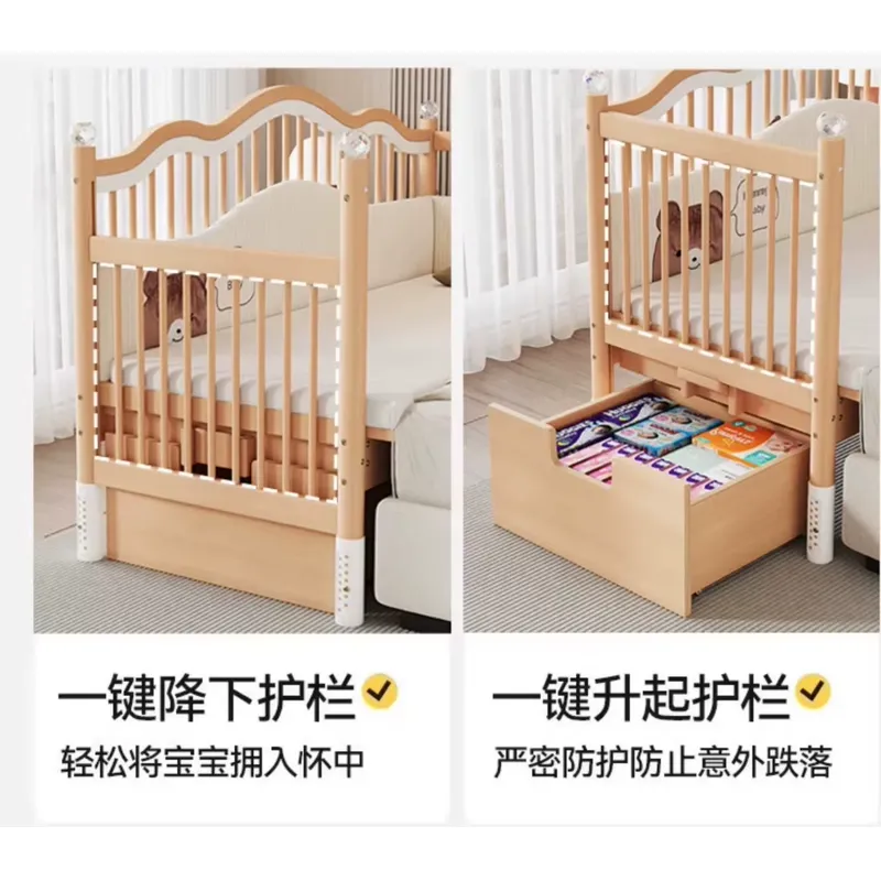 Solid Wood Baby Splicing Bed M - Baby Nursery And Co ulasan dan harga
