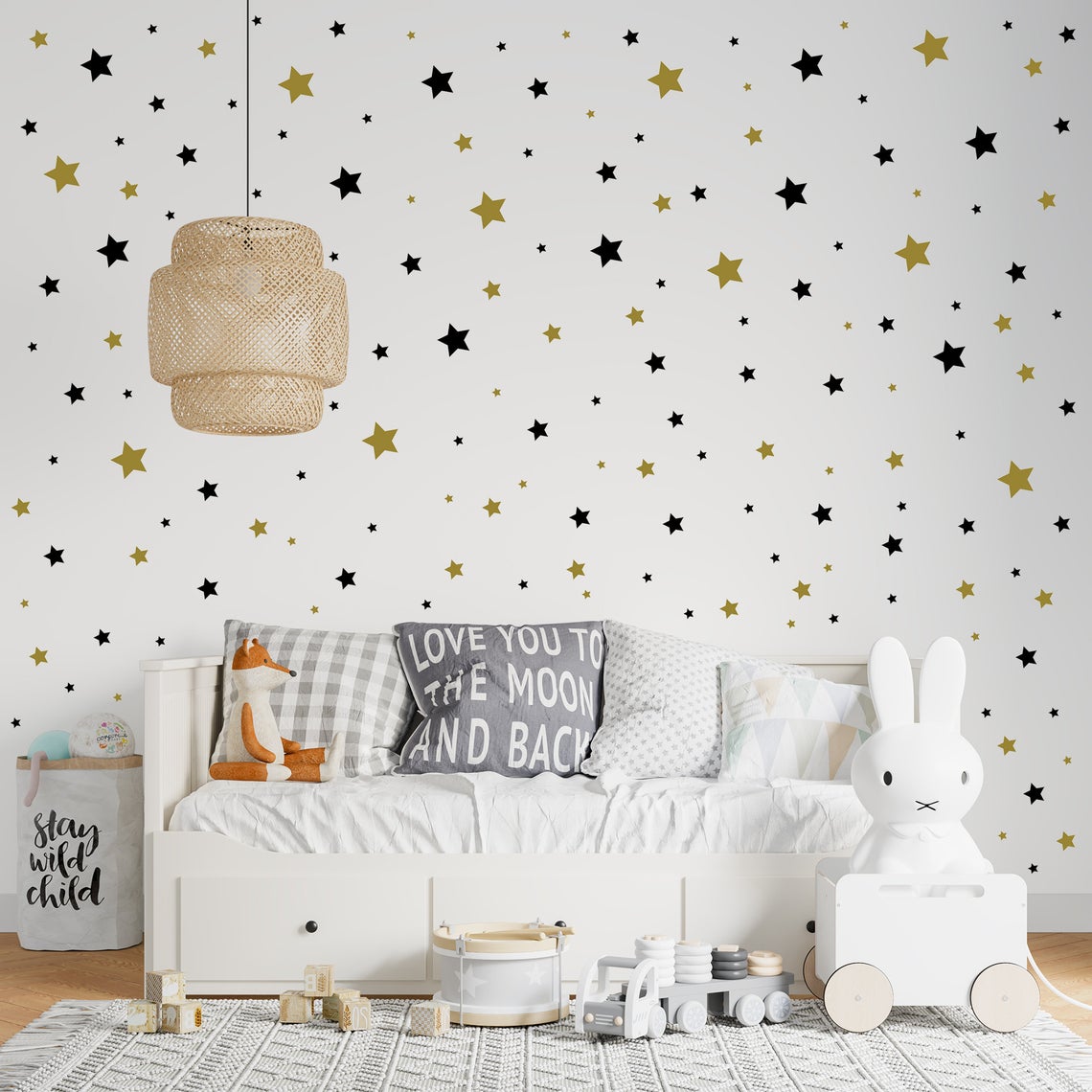 Cartoon 65Pcs Star Wall Sticke - Baby Nursery Package ulasan dan harga