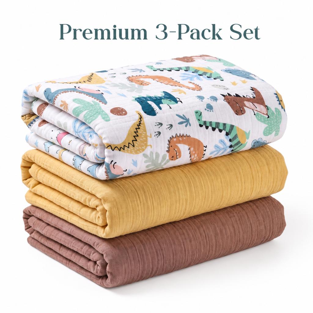 3-Pack Baby Muslin Swaddle Bla - Baby Nursery Boy ulasan dan harga