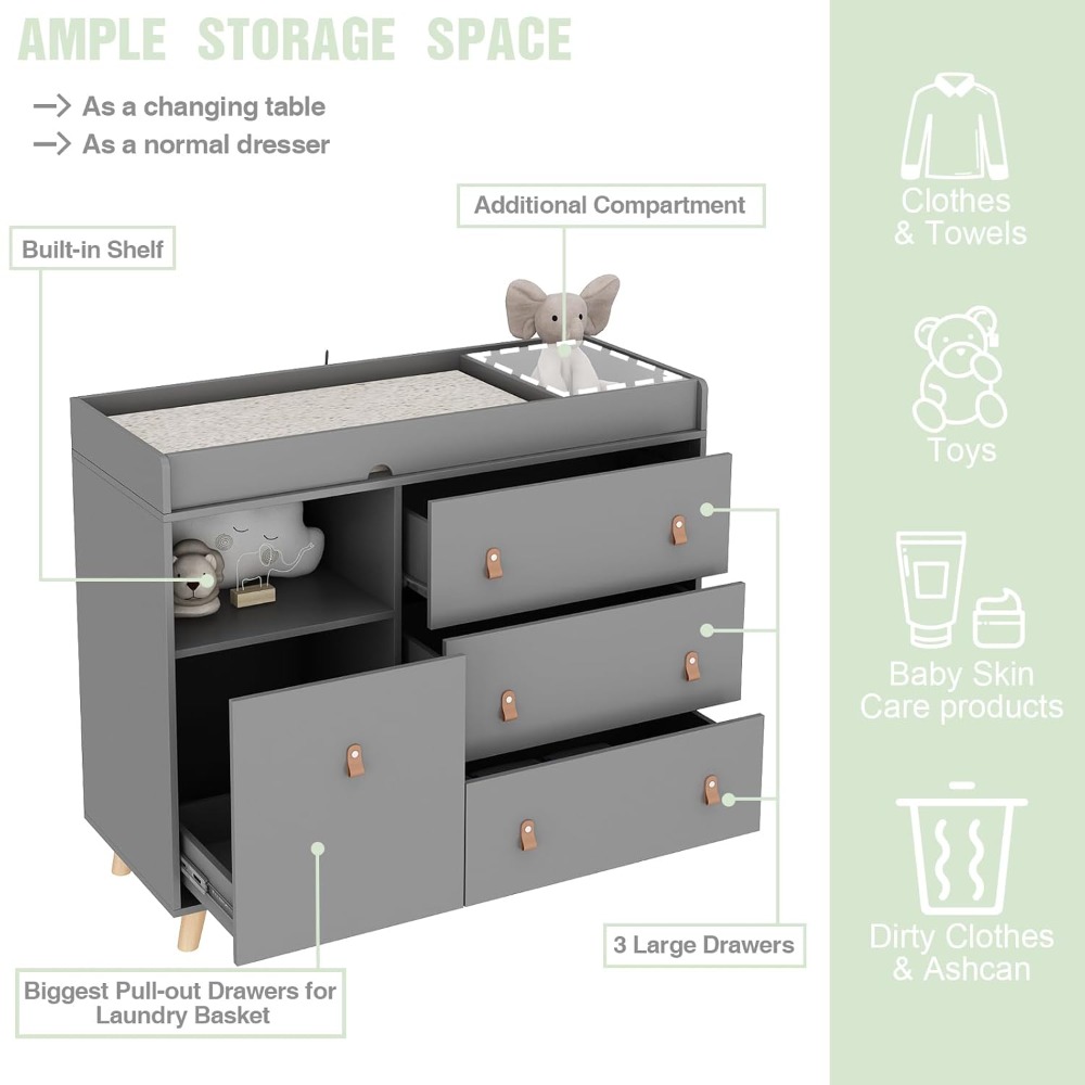 Baby Dresser Changing Table, T - Baby Nursery Dresser Changing Table ulasan dan harga