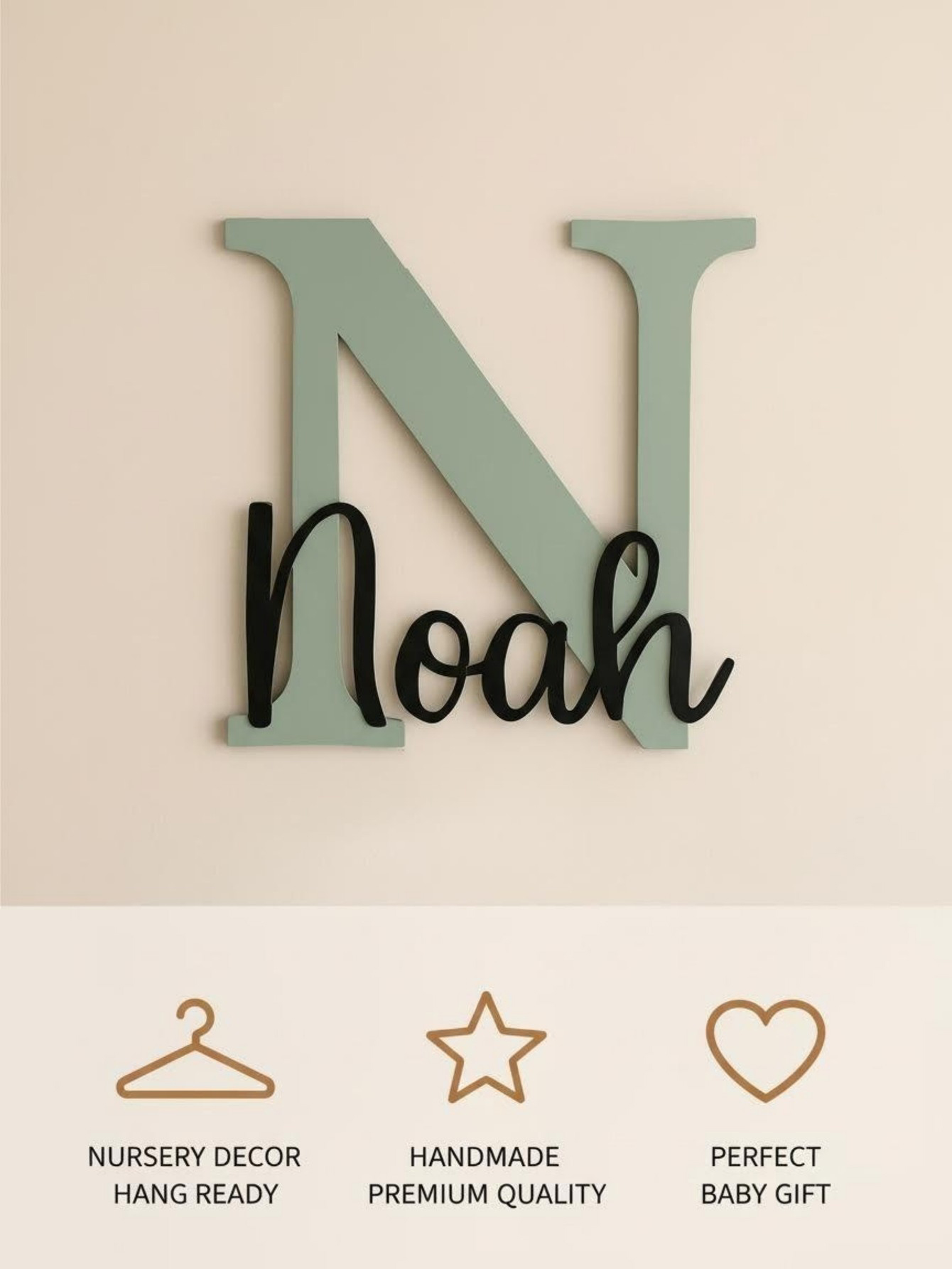 Custom Name Cloud Shaped Woode - Baby Nursery Usa ulasan dan harga