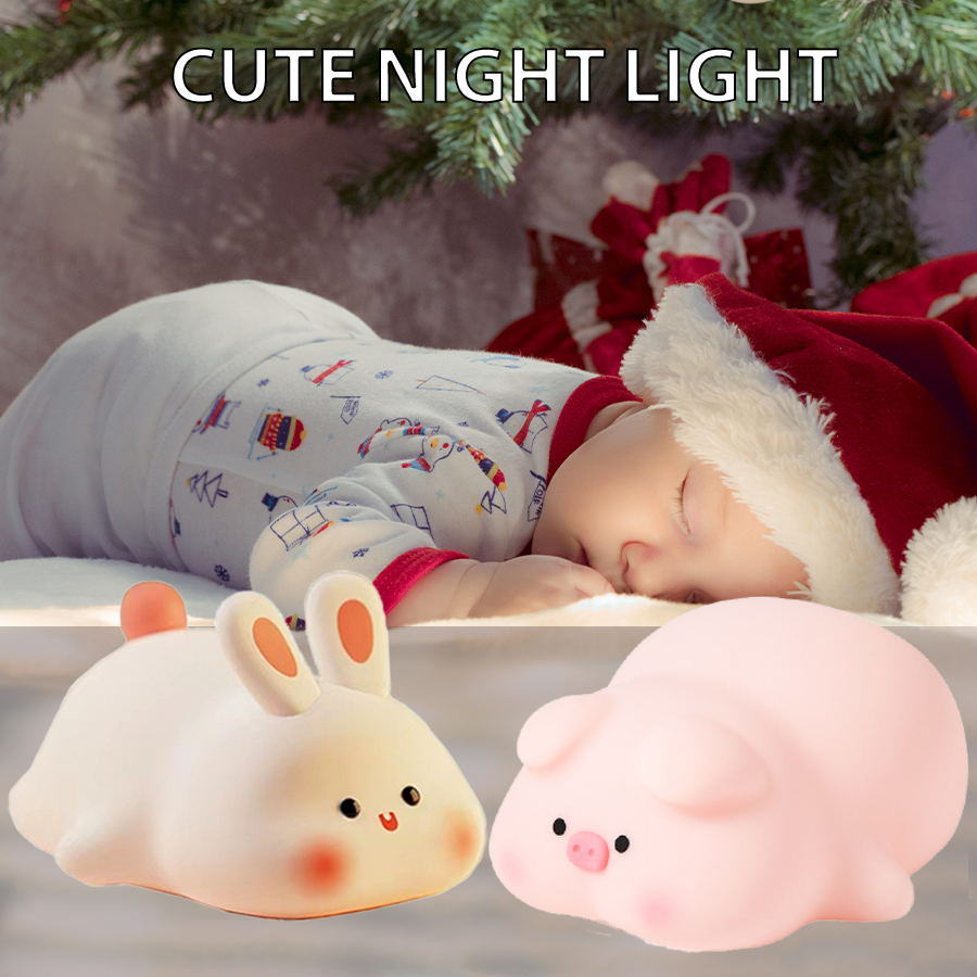 Piggy Bunny Night Light Led Ta - Baby Nursery Table Lamp ulasan dan harga