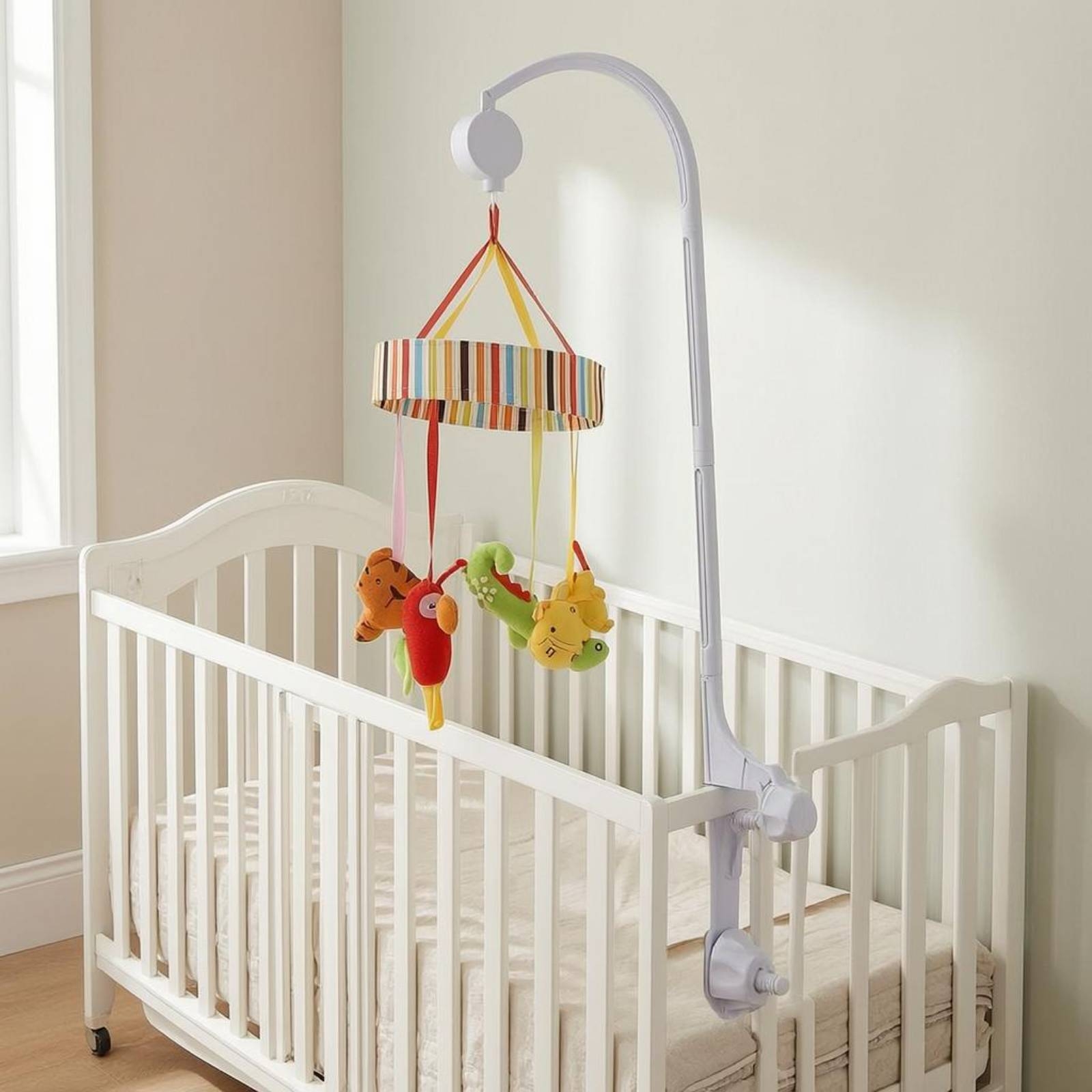 Baby Crib Mobile Stand White C - Baby Nursery Usa ulasan dan harga