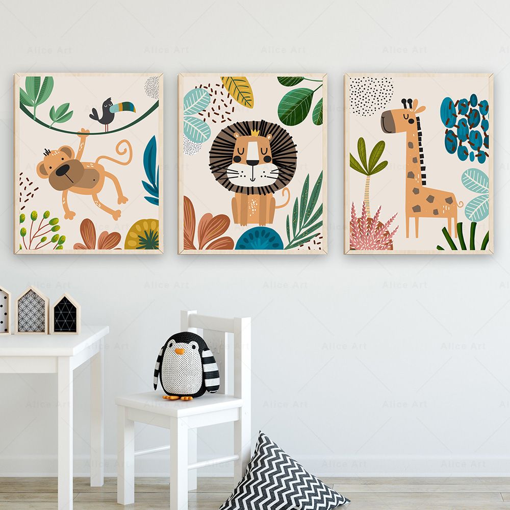 Boho Monkey Lion Giraffe Bird  - Baby Zebra Nursery ulasan dan harga