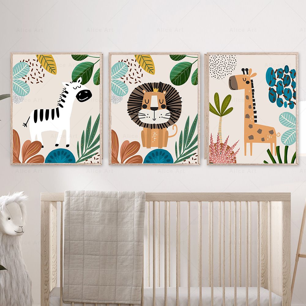Boho Monkey Lion Giraffe Bird  - Baby Zebra Nursery ulasan dan harga