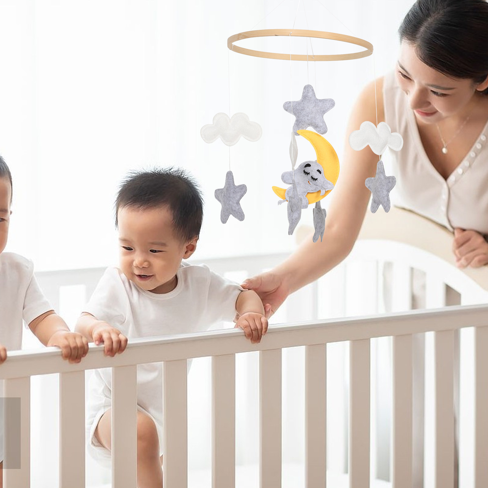 Felt Animal Crib Mobile with E - Baby Nursery Boy ulasan dan harga