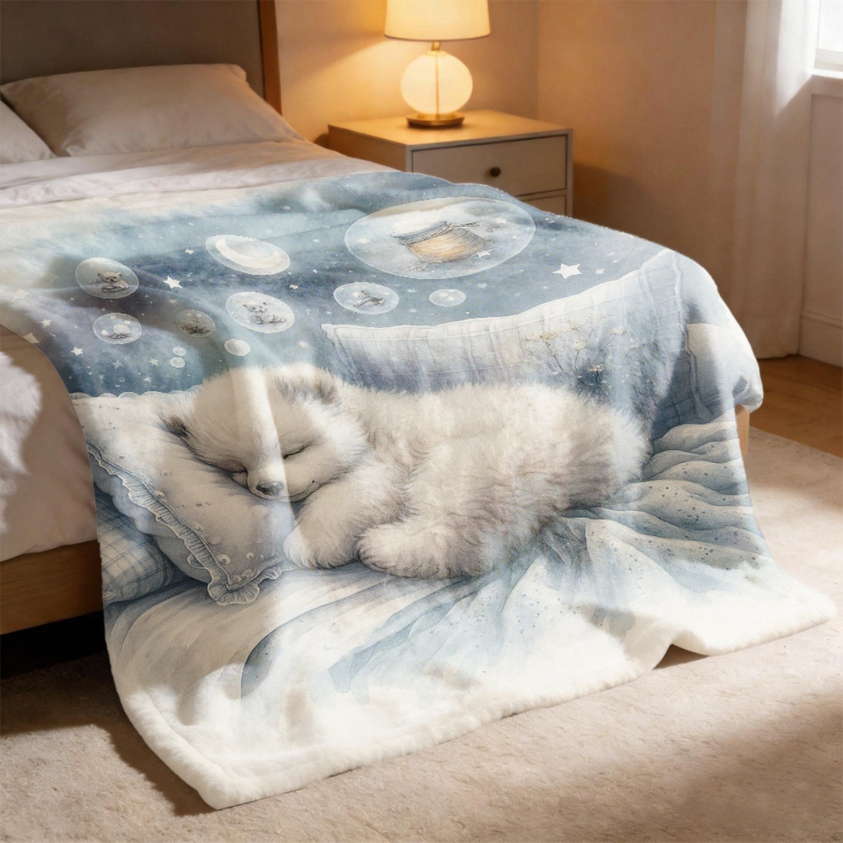 Cozy Polar Bear Nursery Throw  - Baby Nursery Bedding ulasan dan harga