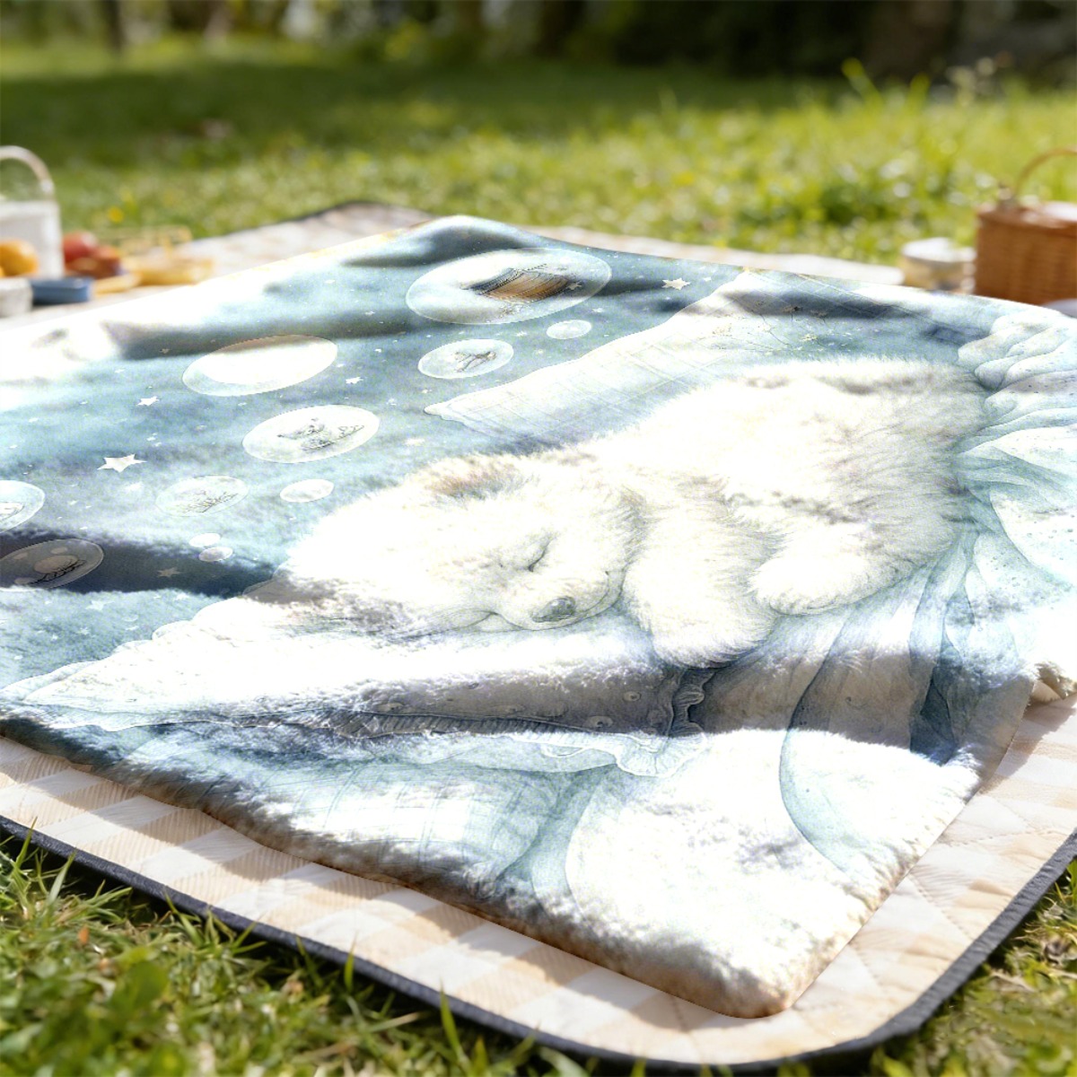Cozy Polar Bear Nursery Throw  - Baby Nursery Bedding ulasan dan harga