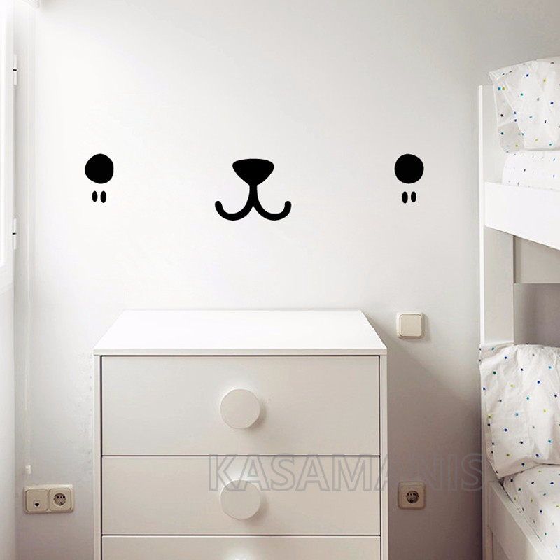 Cute Kawaii Face Wall Art Deca - Baby Nursery Package ulasan dan harga