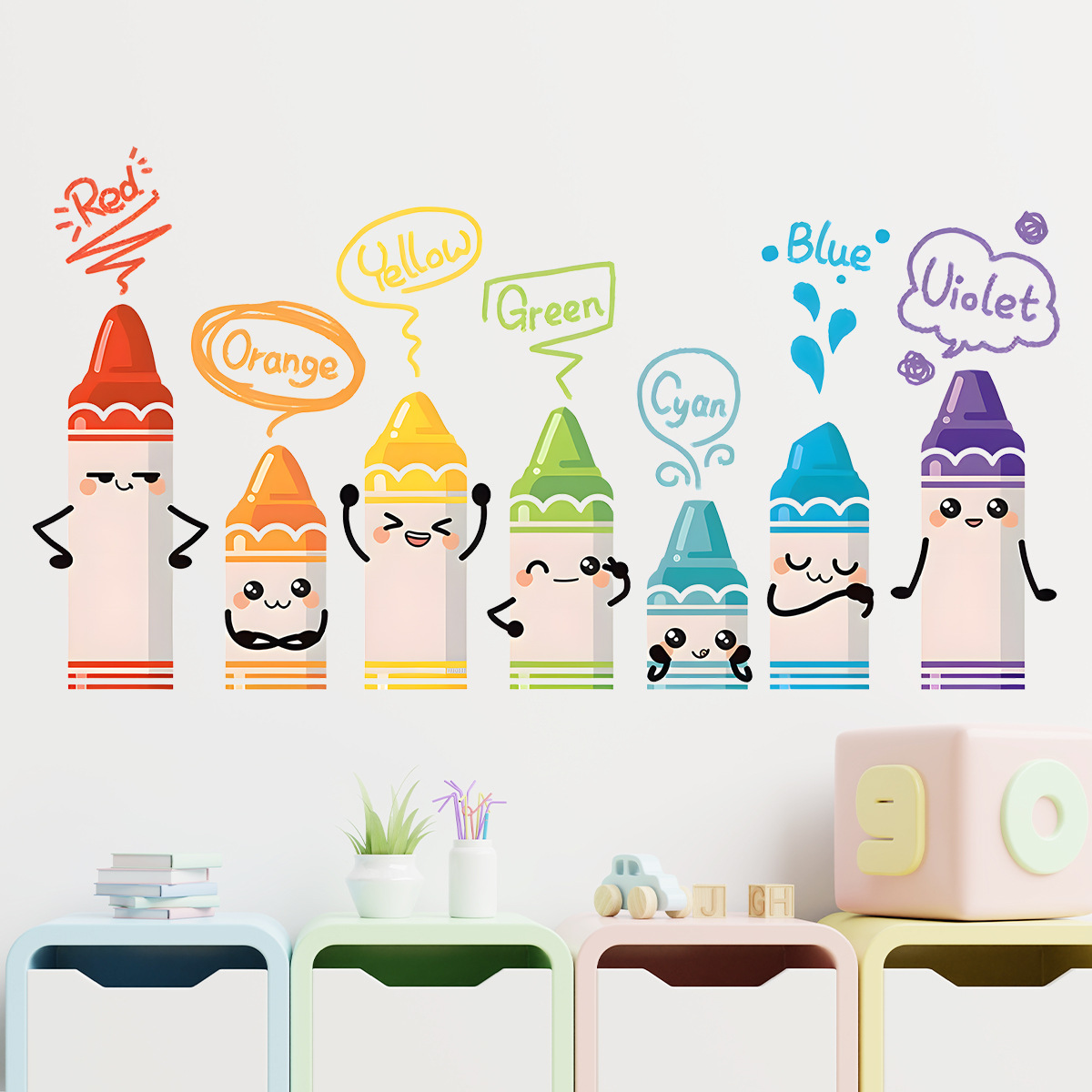 Cartoon Cute Colorful Crayon P - Baby Nursery Package ulasan dan harga