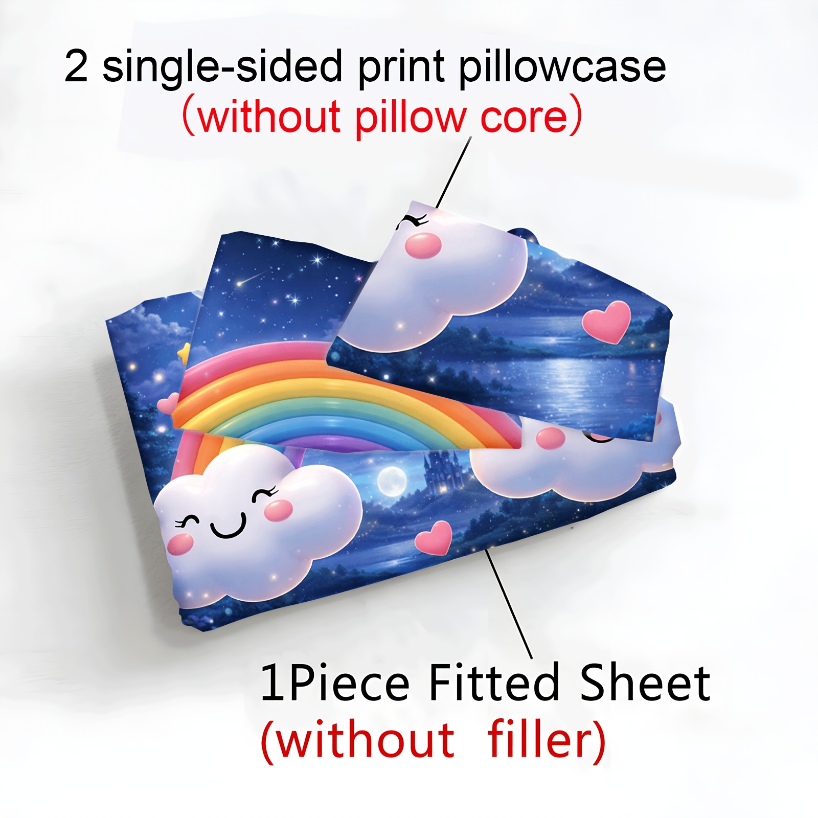 Rainbow Cloud Print Bedding Se - Baby Nursery Bedding ulasan dan harga