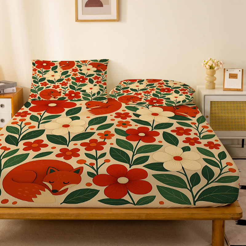 Two Little Foxes Floral Fitted - Baby Nursery Bedding ulasan dan harga