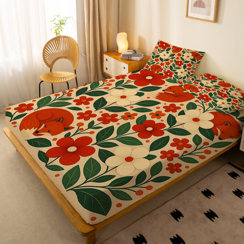 Two Little Foxes Floral Fitted - Baby Nursery Bedding ulasan dan harga