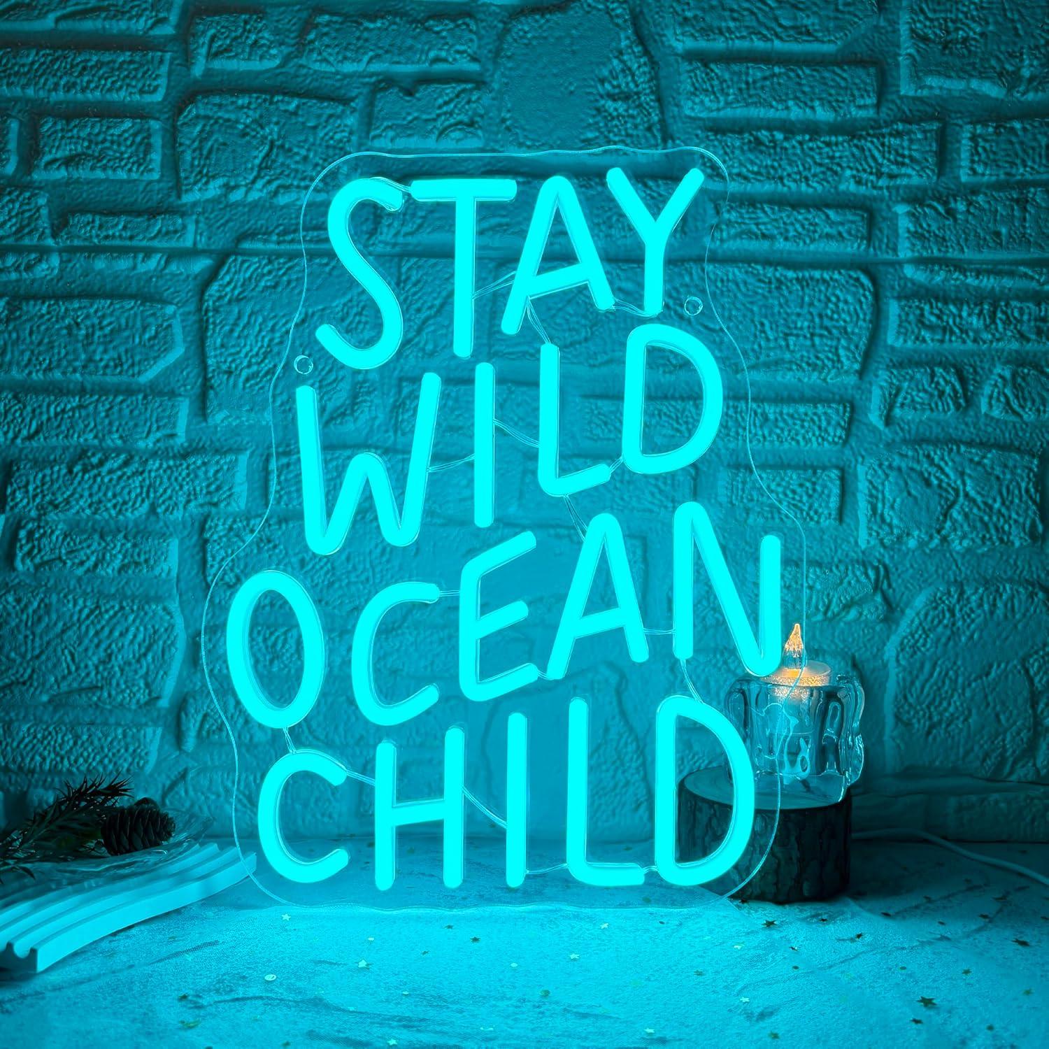 Stay Wild Ocean Child Neon Sig - Baby Nursery Ocean Theme ulasan dan harga