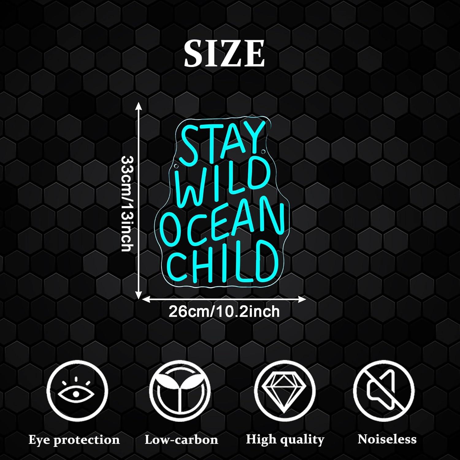 Stay Wild Ocean Child Neon Sig - Baby Nursery Ocean Theme ulasan dan harga