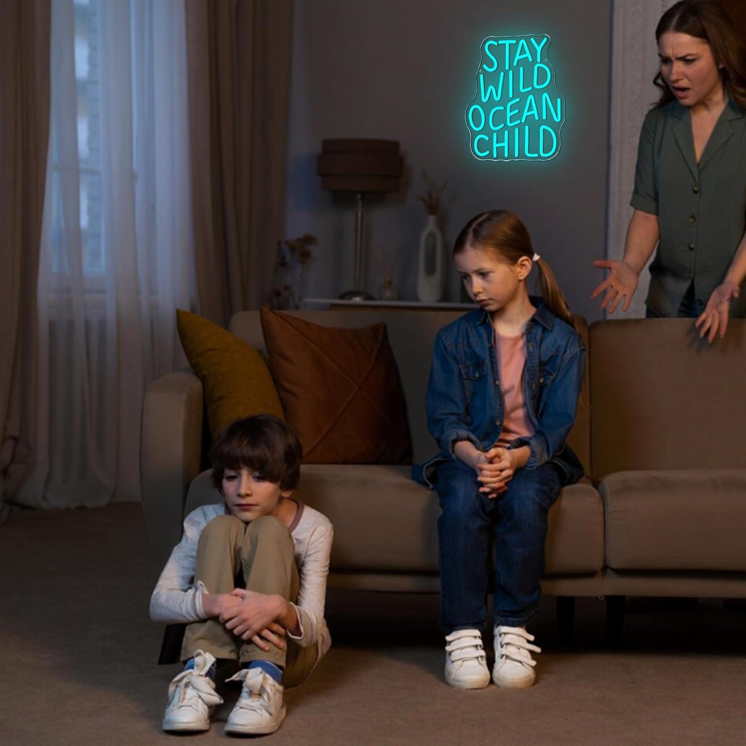 Stay Wild Ocean Child Neon Sig - Baby Nursery Ocean Theme ulasan dan harga