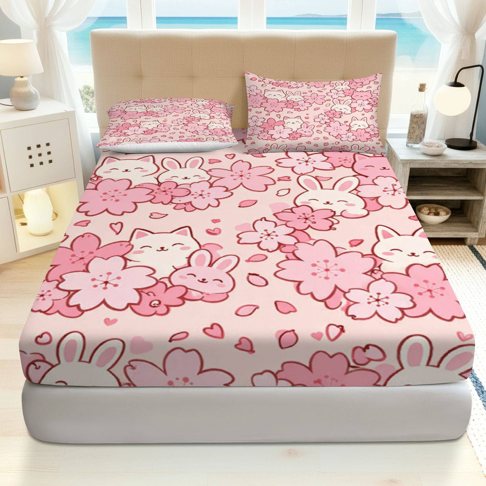 Sakura Rabbit Cat Bedding Set, - Baby Nursery Bedding ulasan dan harga