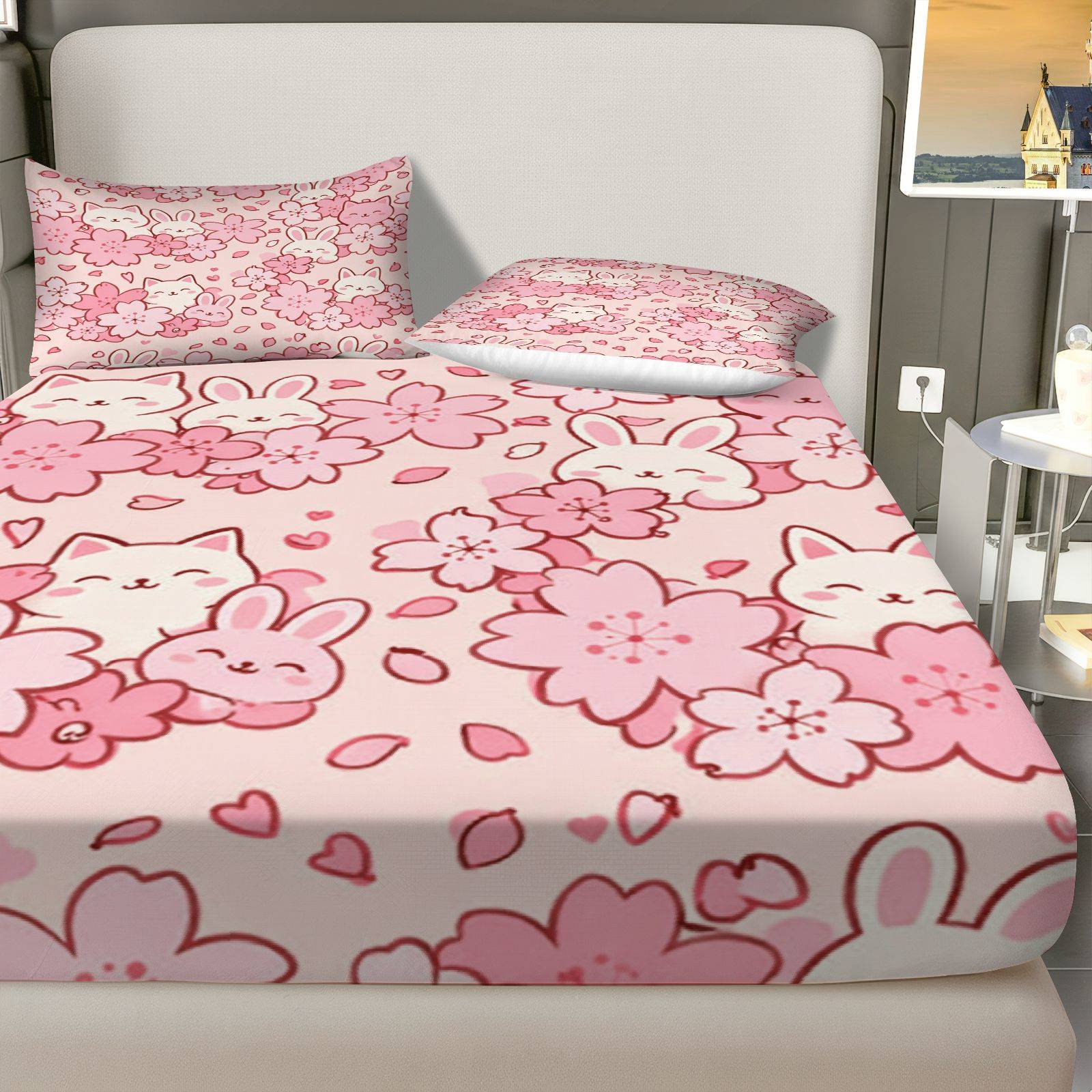 Sakura Rabbit Cat Bedding Set, - Baby Nursery Bedding ulasan dan harga