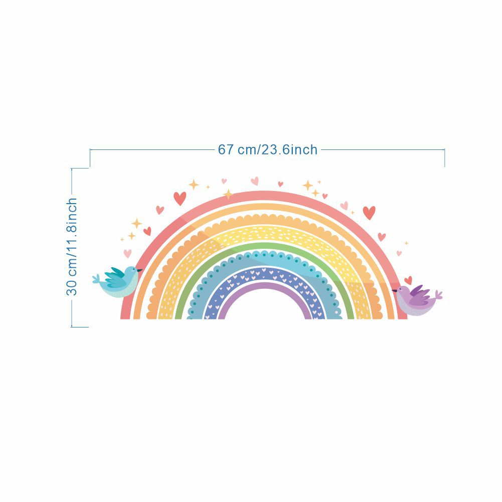 Colorful Rainbow Bird Love Wal - Baby Nursery Package ulasan dan harga