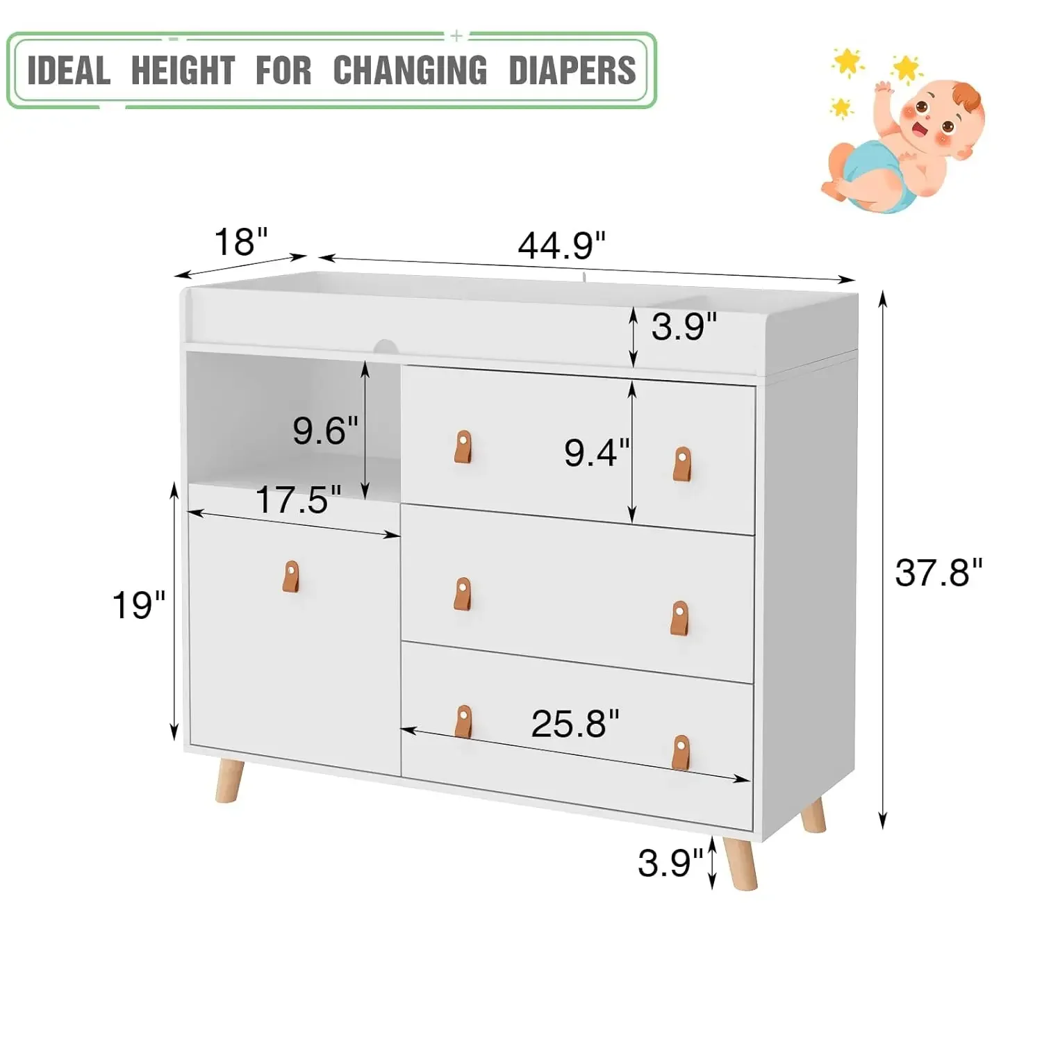 Baby Dresser Changing Table wi - Baby Nursery Dresser Changing Table ulasan dan harga
