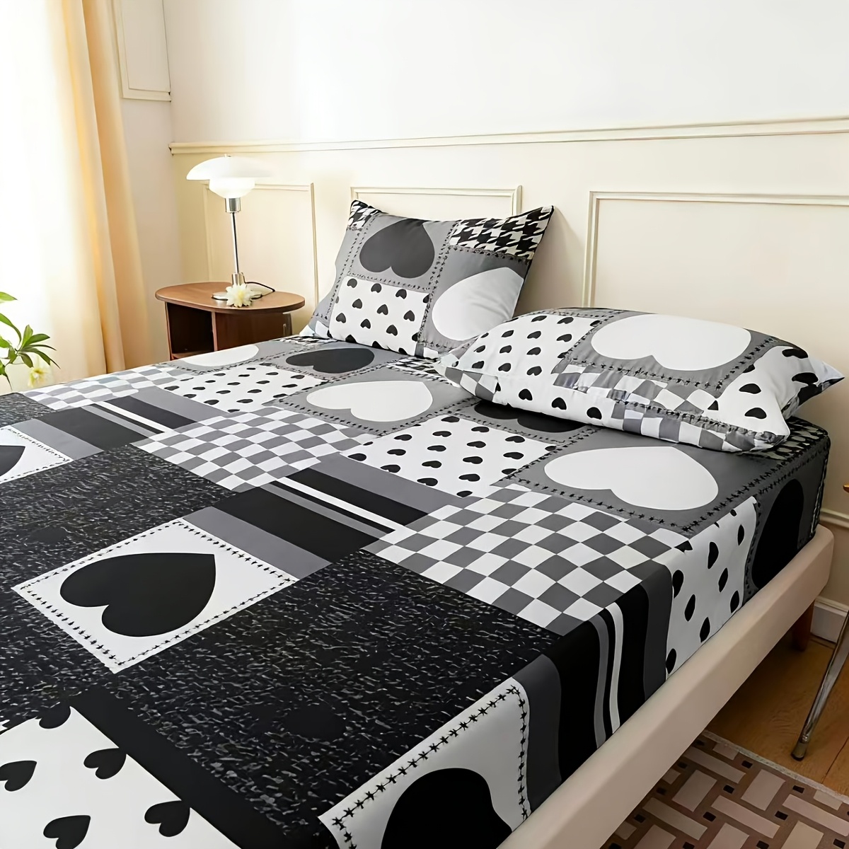 Trendy black and white heart p - Baby Nursery Bedding ulasan dan harga