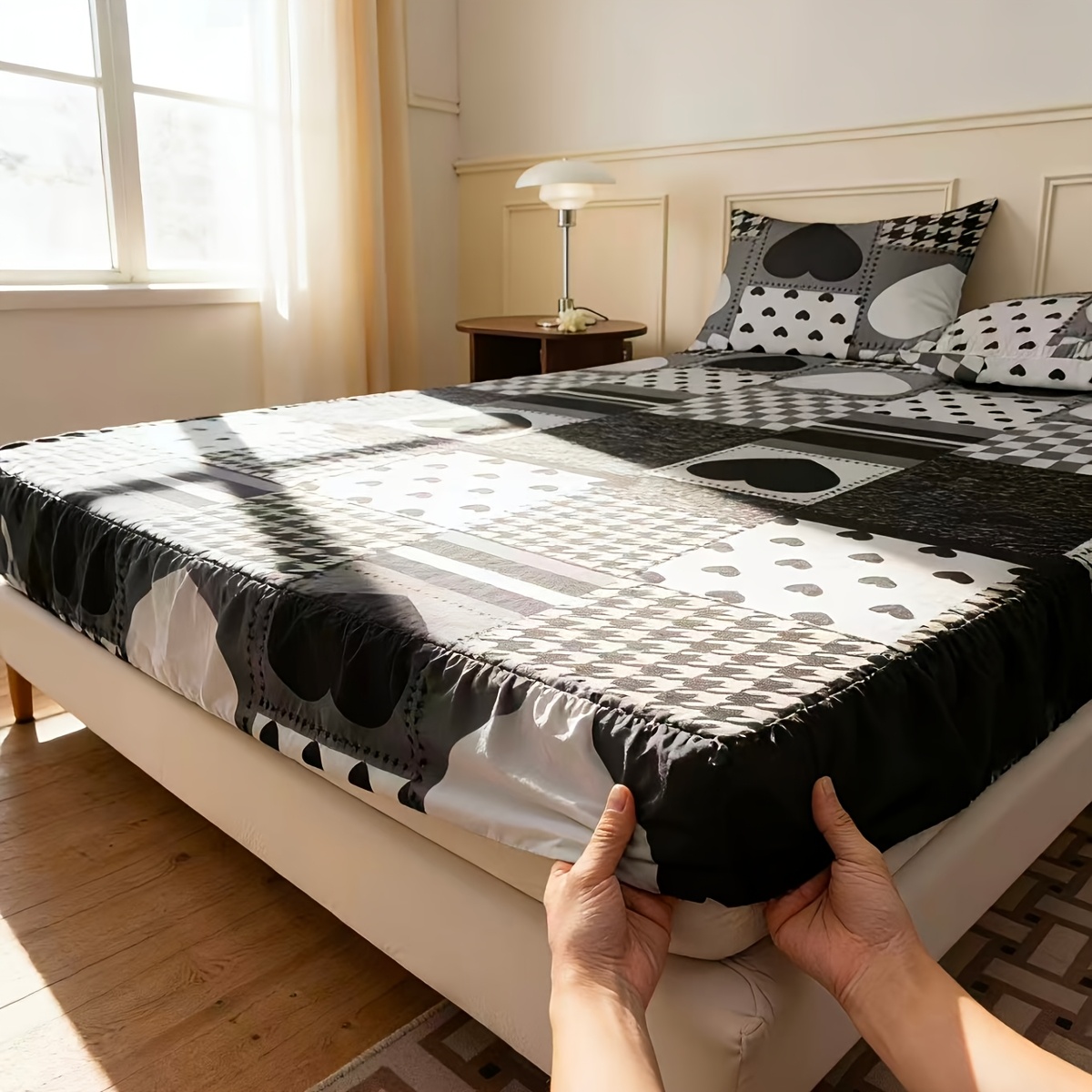 Trendy black and white heart p - Baby Nursery Bedding ulasan dan harga