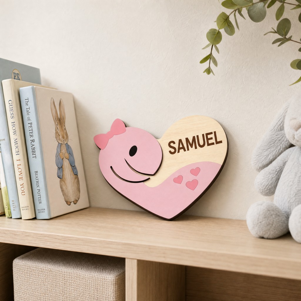 Custom Heart‑Shaped Whale Baby - Baby Nursery Ocean Theme ulasan dan harga