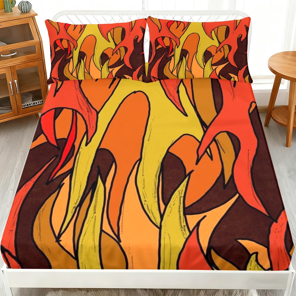 Flame-Themed Bed Sheets Full S - Baby Nursery Bedding ulasan dan harga