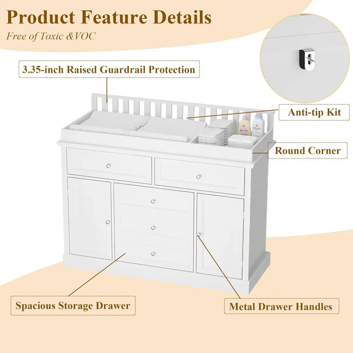 46 Baby Dresser with Changing  - Baby Nursery Dresser Changing Table ulasan dan harga