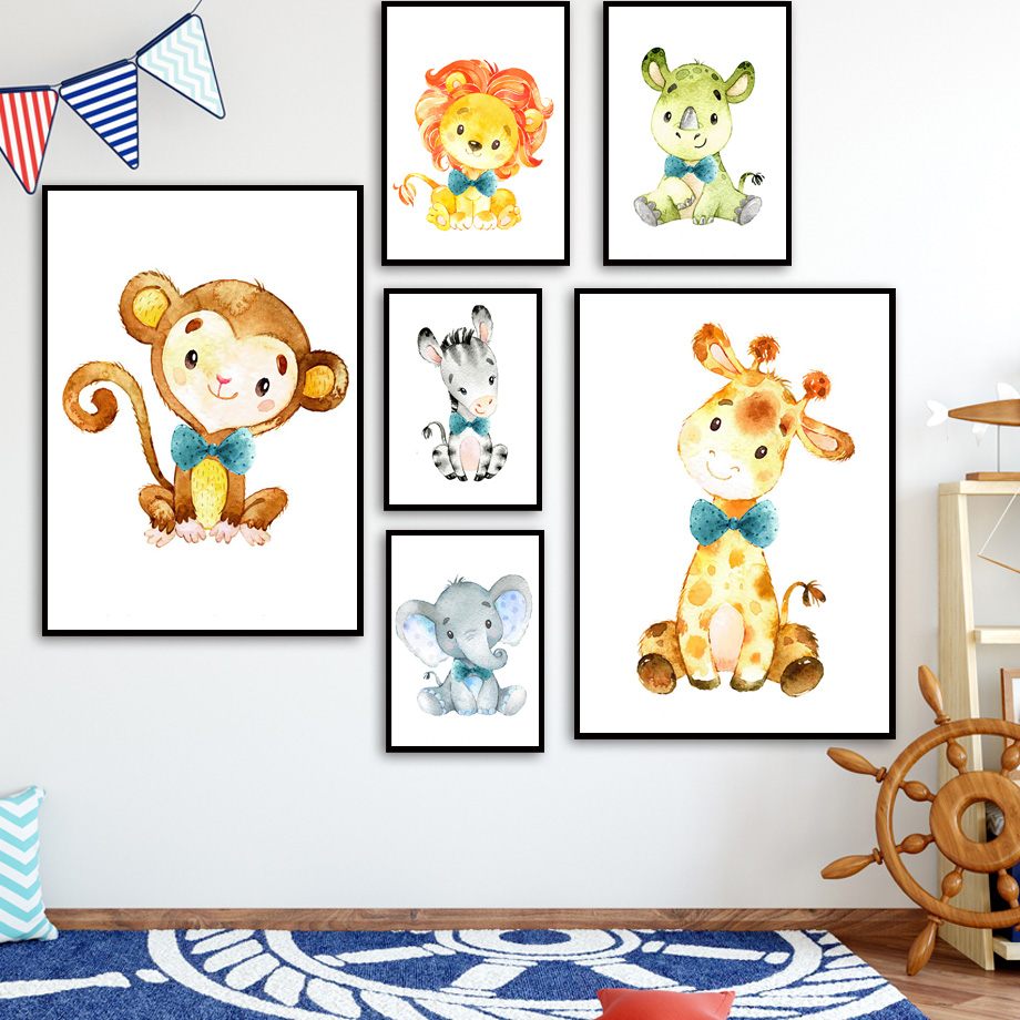 Wall Art Canvas Painting Carto - Baby Zebra Nursery ulasan dan harga